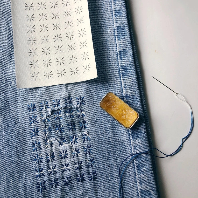 Wren Bird Arts Wash Away Mending Transfers - blue package