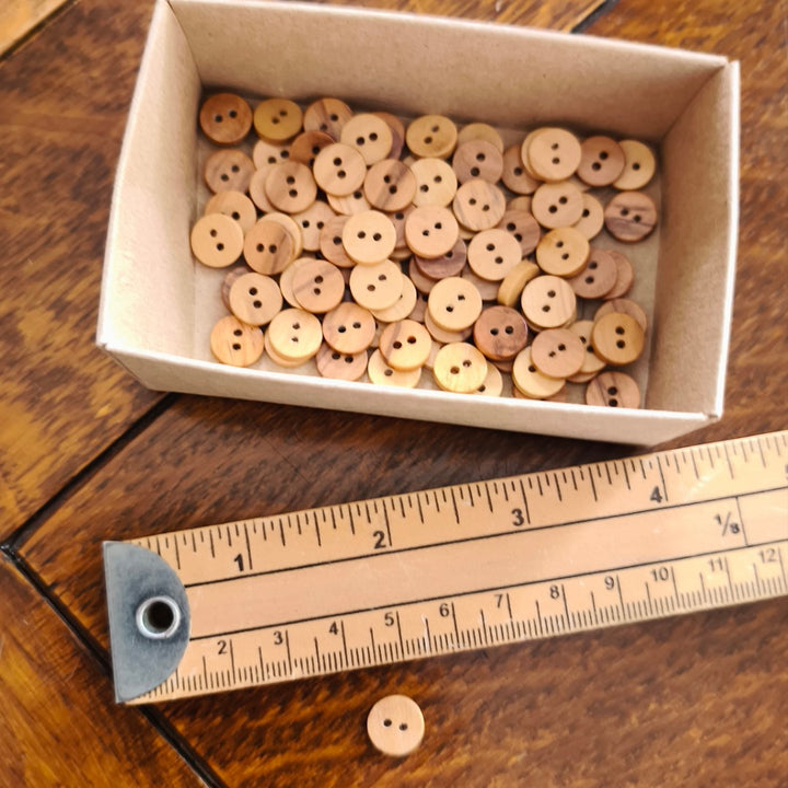 Wooden Button No. 2 -  Natural 10mm