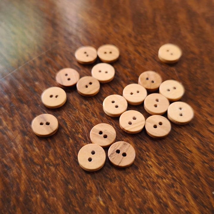 Wooden Button No. 2 -  Natural 10mm