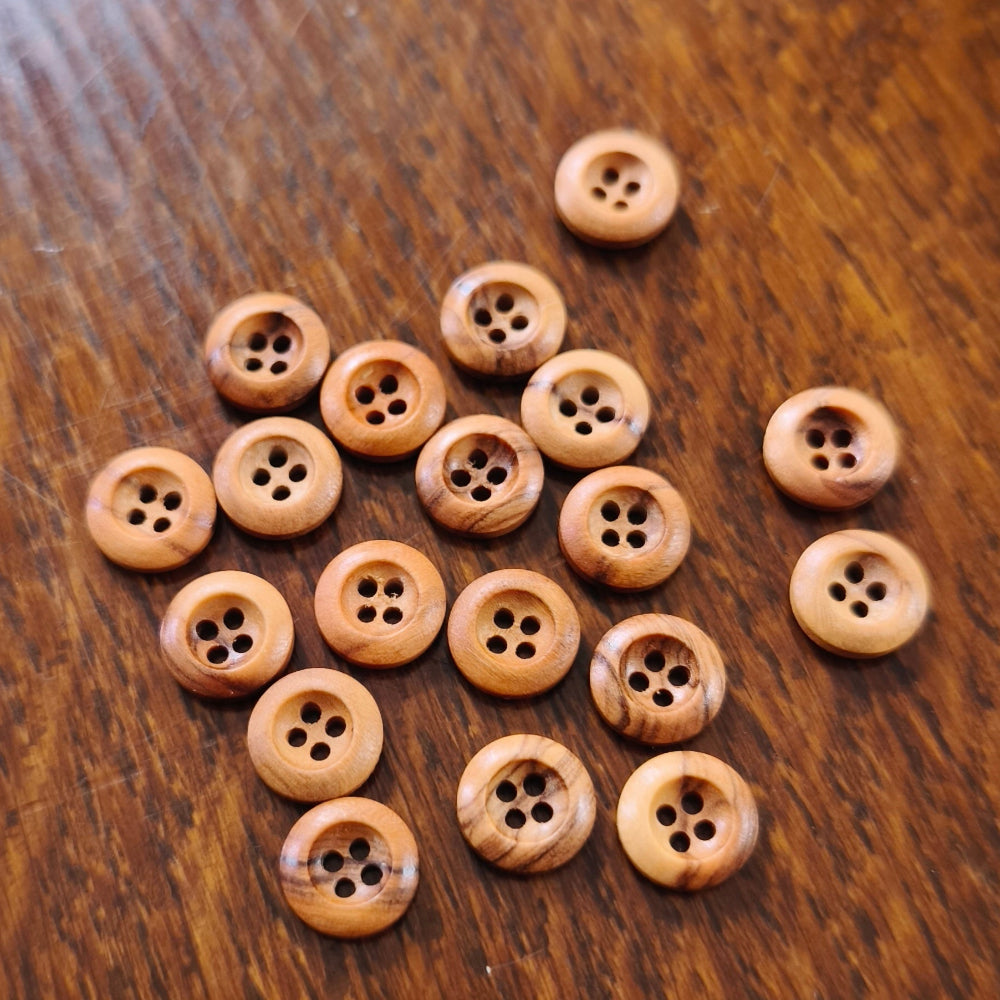 Wooden Button No. 3 - Natural 10mm