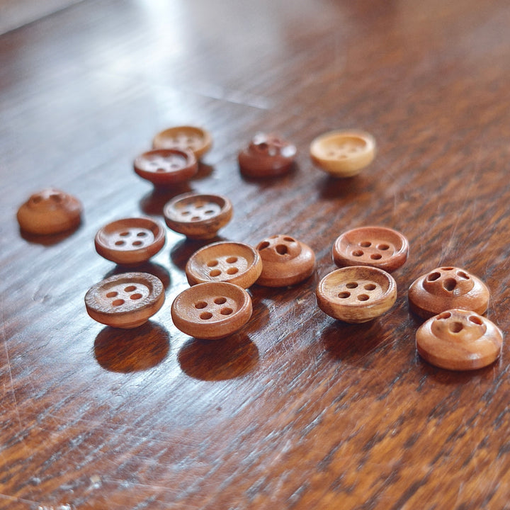 Wooden Button No.1 -  Natural 10mm