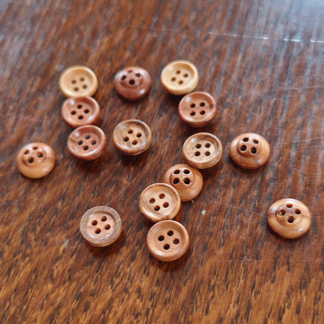 Wooden Button No.1 -  Natural 10mm