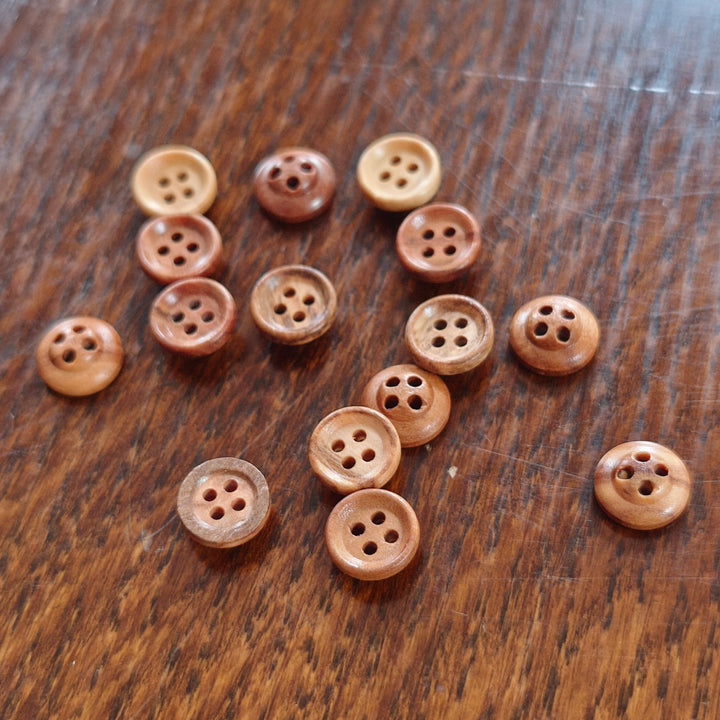 Wooden Button No.1 -  Natural 10mm