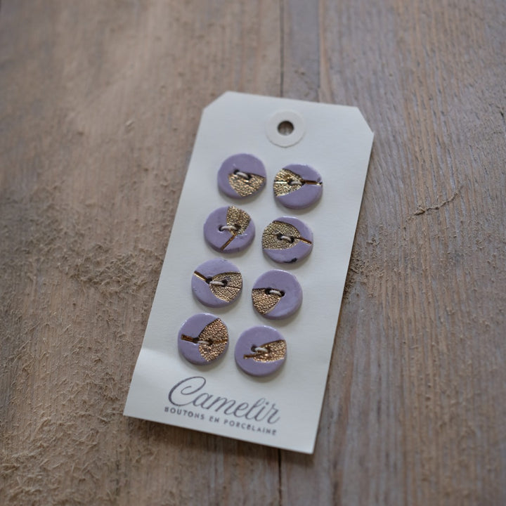 Camelir Ceramic Buttons - set of 8 Herbier Gold 18mm