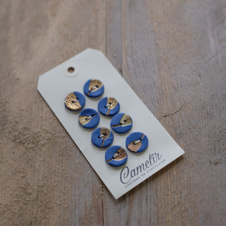 Camelir Ceramic Buttons - set of 8 Herbier Gold 18mm