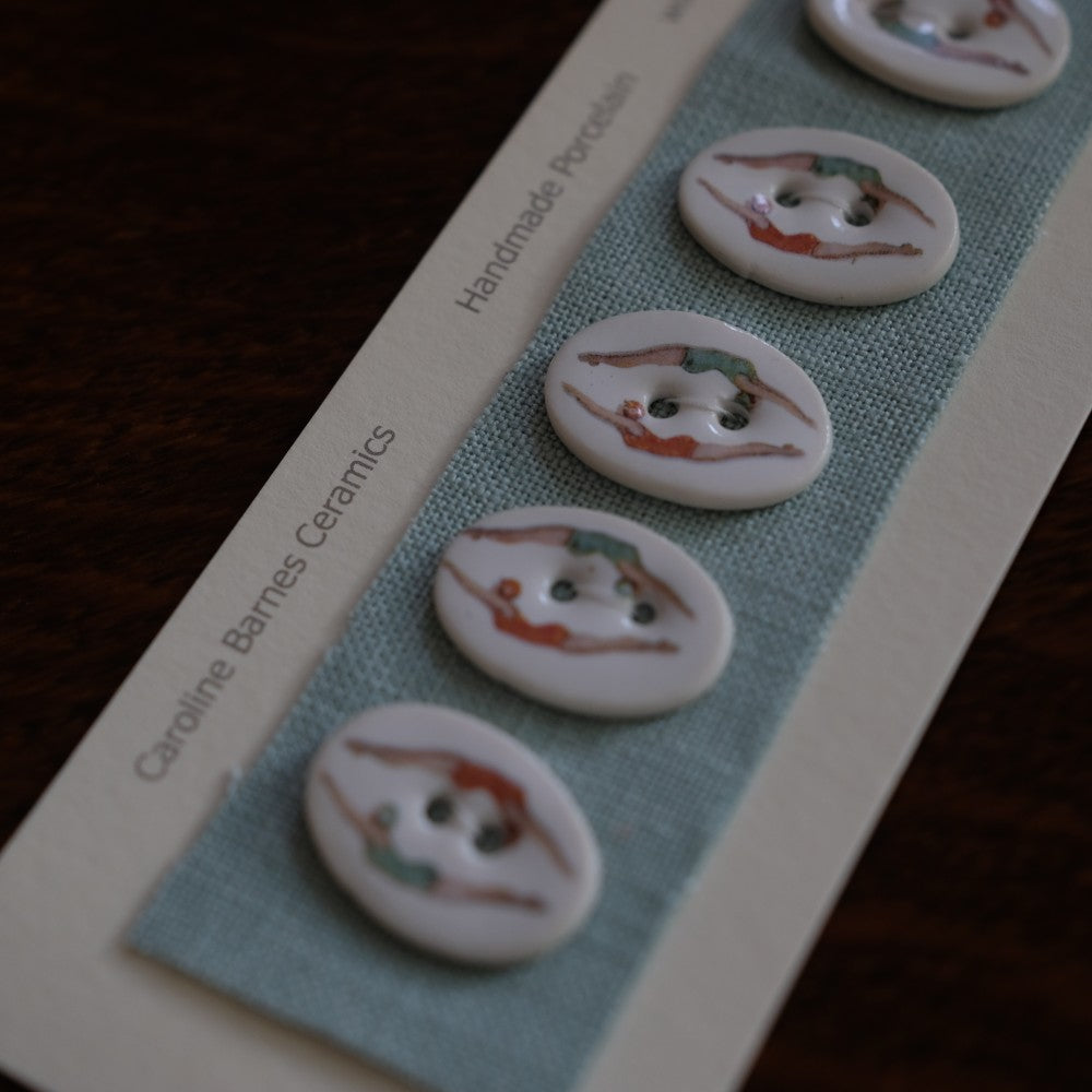 Ceramic Swimmer Button Sets