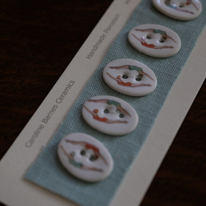 Ceramic Swimmer Button Sets