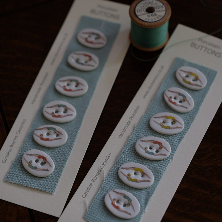 Ceramic Swimmer Button Sets