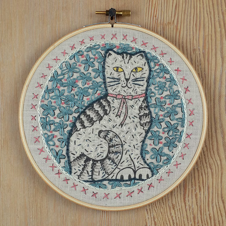 Jill Pargeter Embroidery Kit - Cat