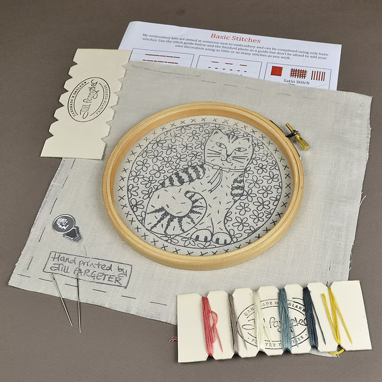 Jill Pargeter Embroidery Kit - Cat
