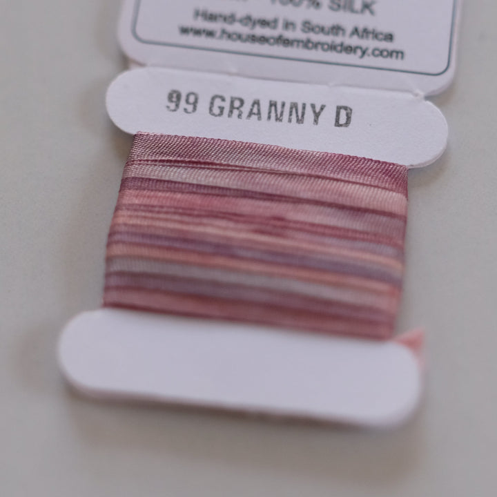 House of Embroidery Silk Ribbon 4mm - 3m card