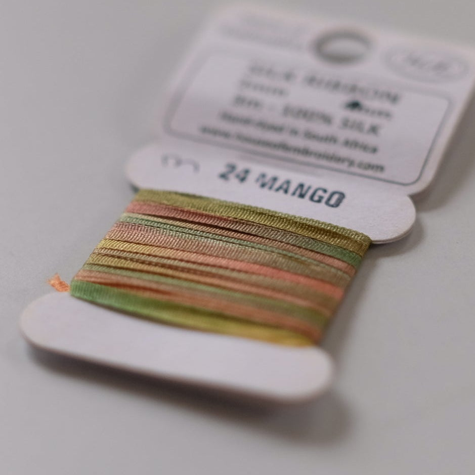 House of Embroidery Silk Ribbon 2mm - 3m card