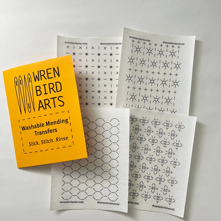 Wren Bird Arts Wash Away Mending Transfers - Gold Package