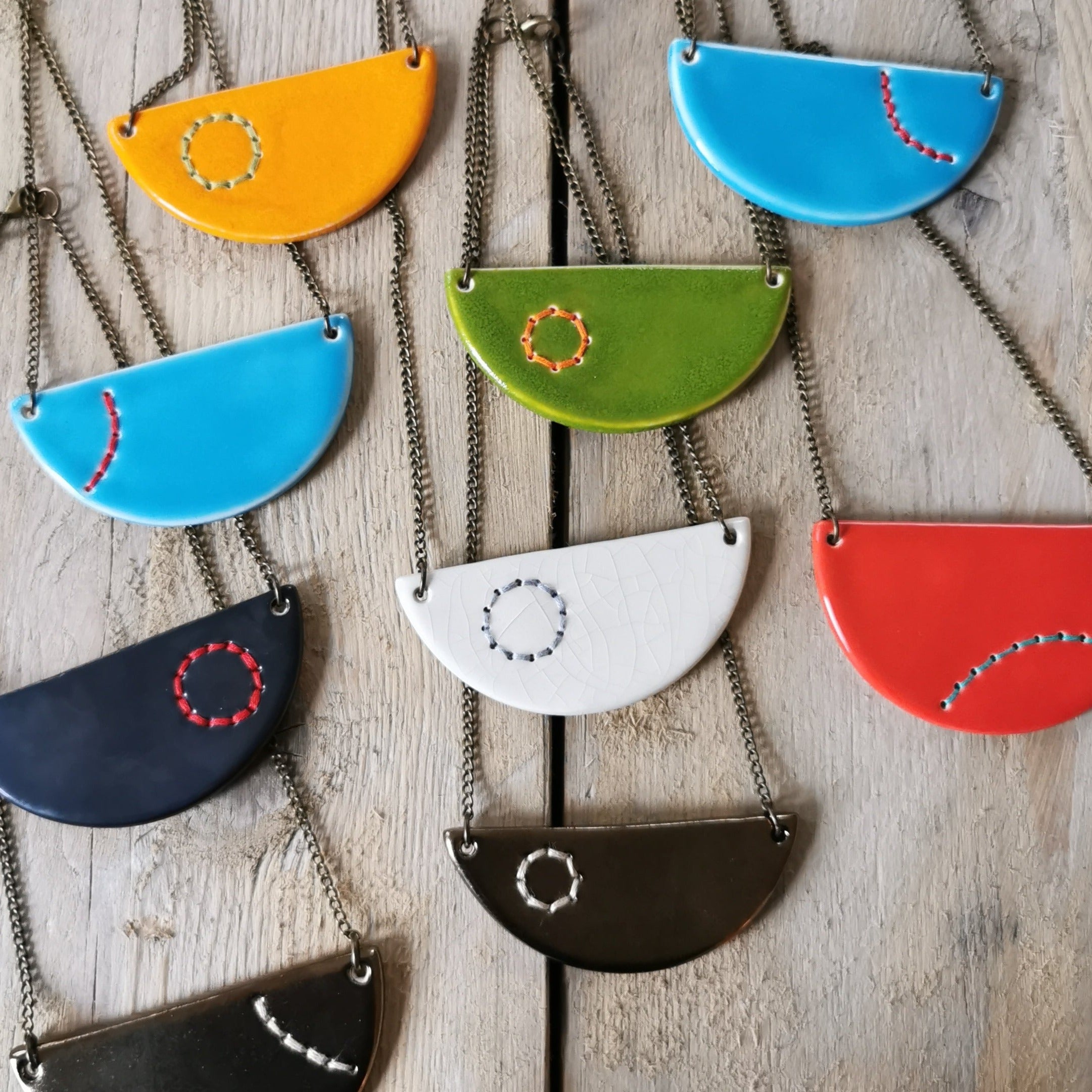 Large Stitched Ceramic Necklace – Beyond Measure