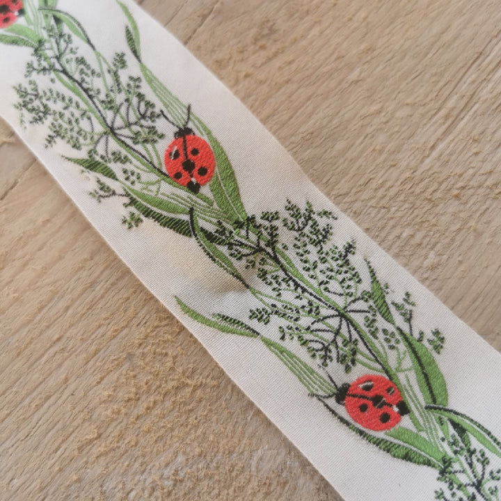 Kafka Ladybird Ribbon - 40mm wide, per 50cm length