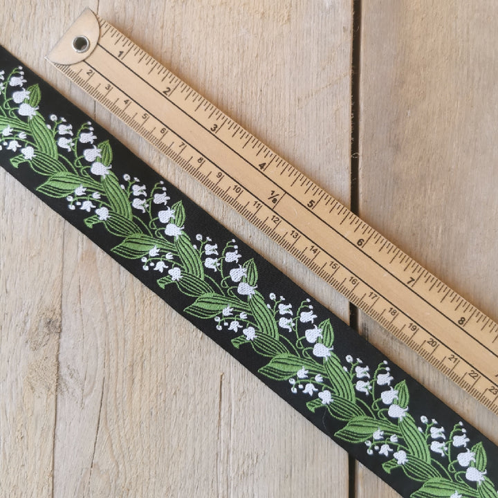 Kafka Lily of the Valley Ribbon 40mm wide - per 50cm length