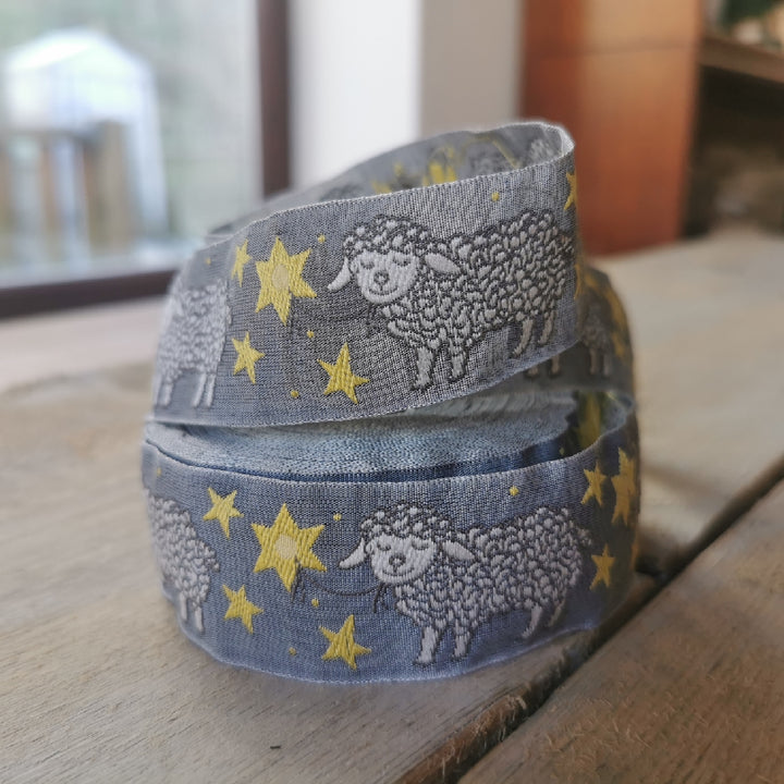 Kafka Starry Sheep Ribbon 30mm wide - per 50cm length