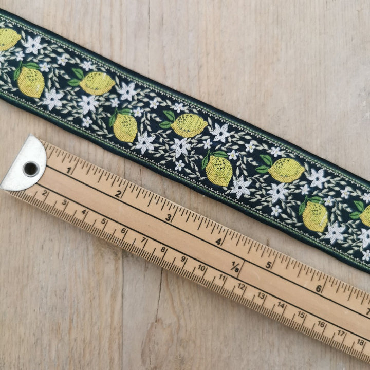 Kafka Lemons Ribbon 40mm wide - per 50cm length