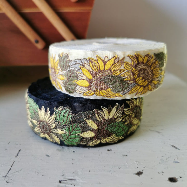 Kafka Sunflower Ribbon 30 mm wide - per 50cm length