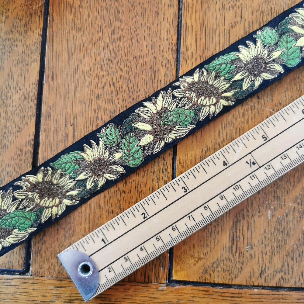 Kafka Sunflower Ribbon 30 mm wide - per 50cm length