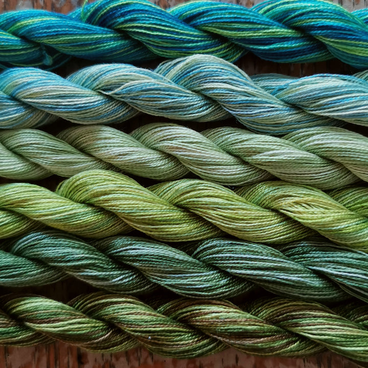 Paint Box Threads Variegated Skeins - Greens - Perle 12