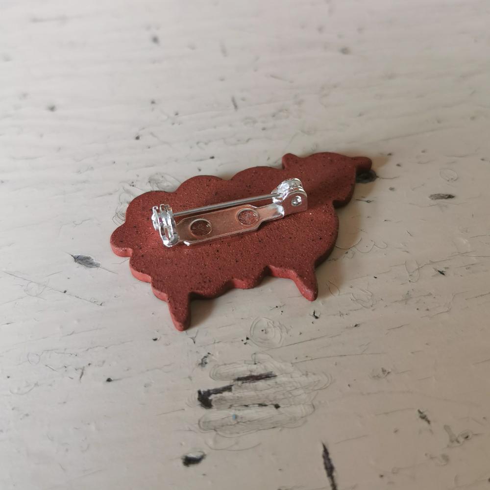 Little Ceramic Sheep Brooch