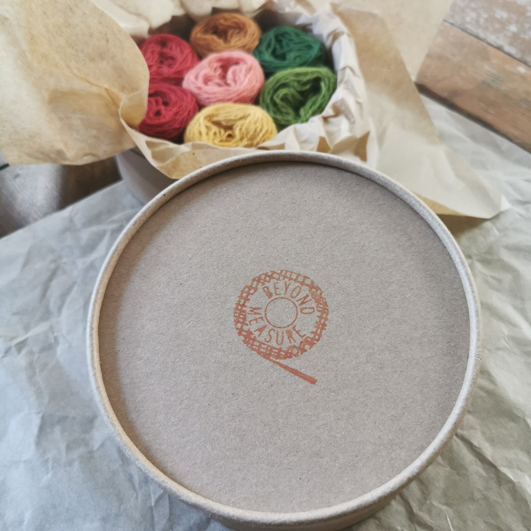 Plant dyed wool embroidery threads by Woollenflower - box set  of 7