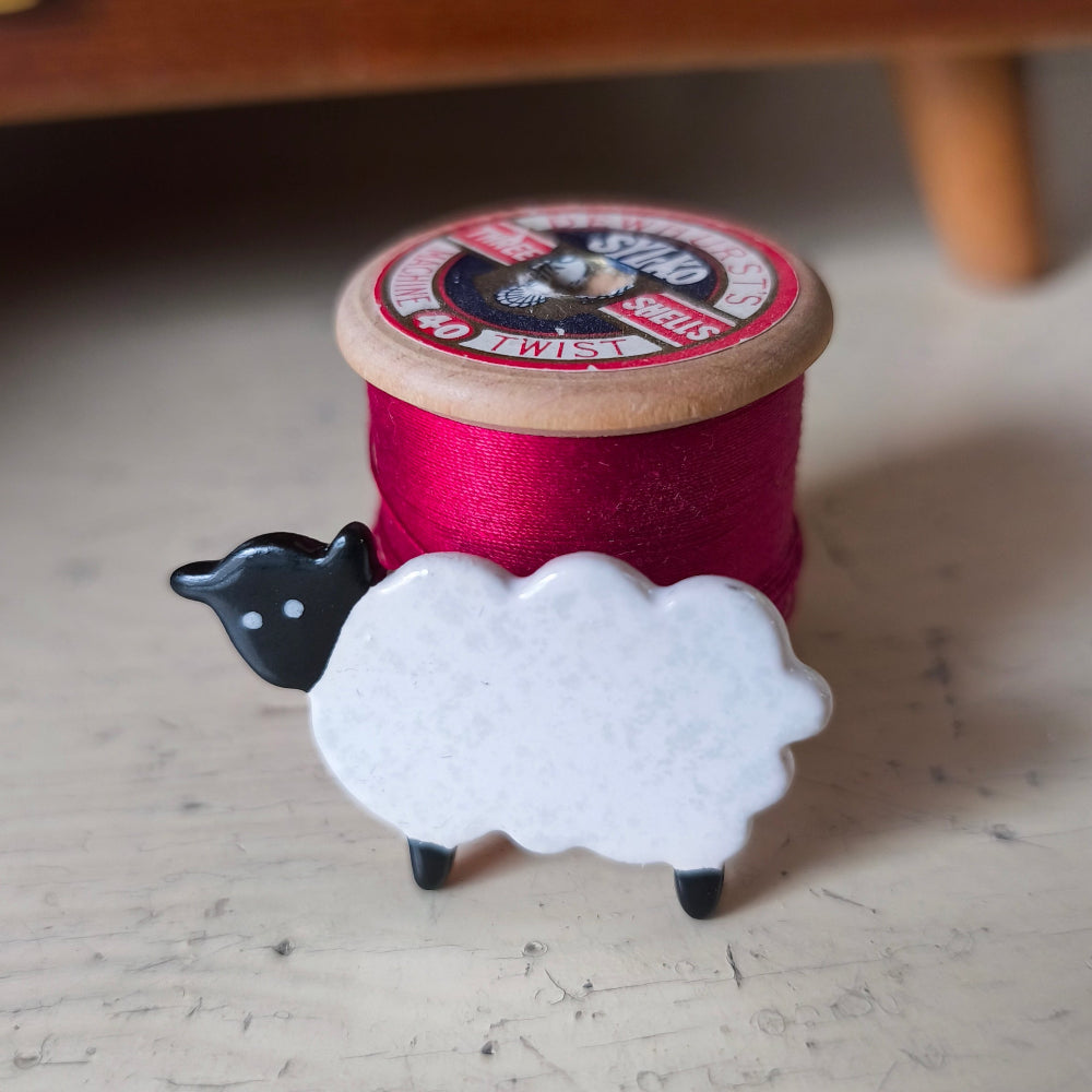 Little Ceramic Sheep Brooch