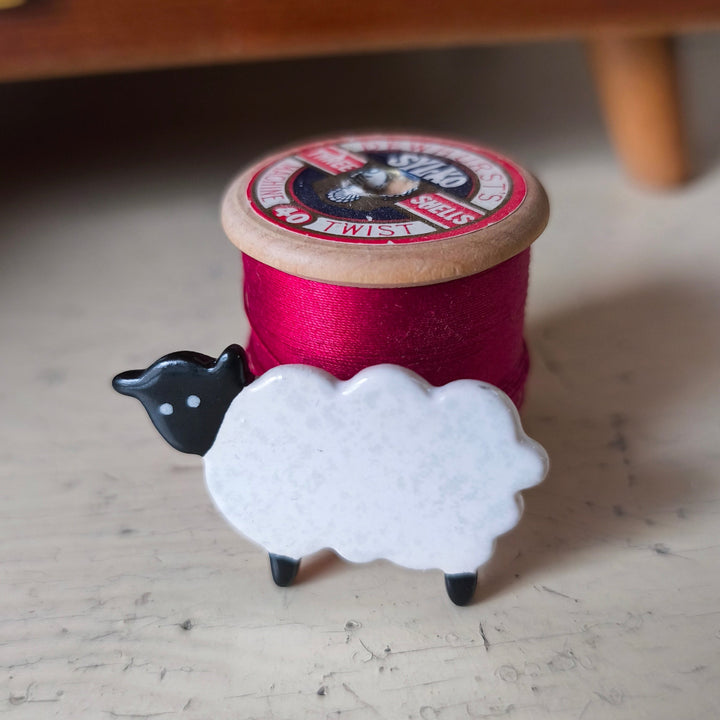 Little Ceramic Sheep Brooch