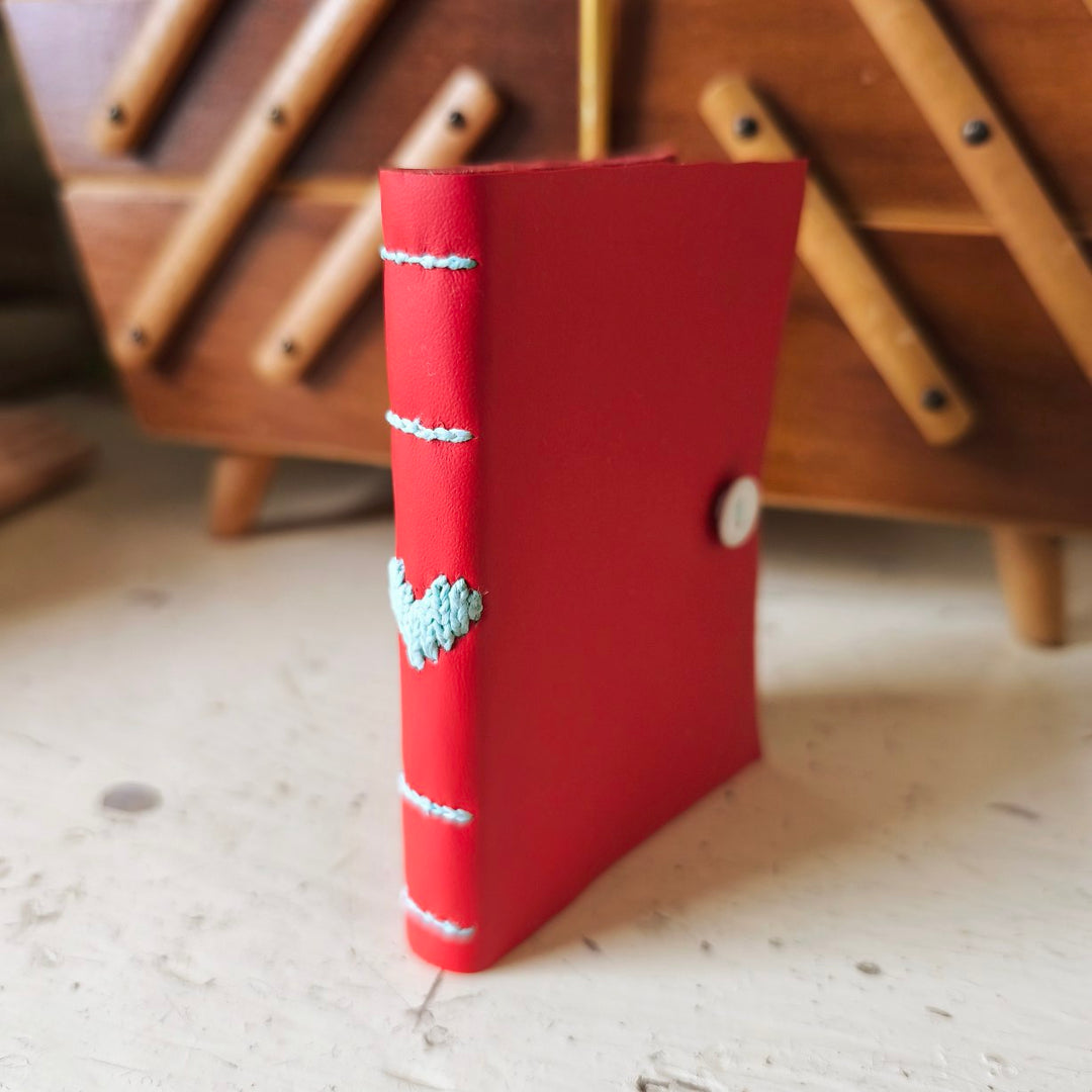 Kate Bowles Mini Darned Heart Leather Notebook