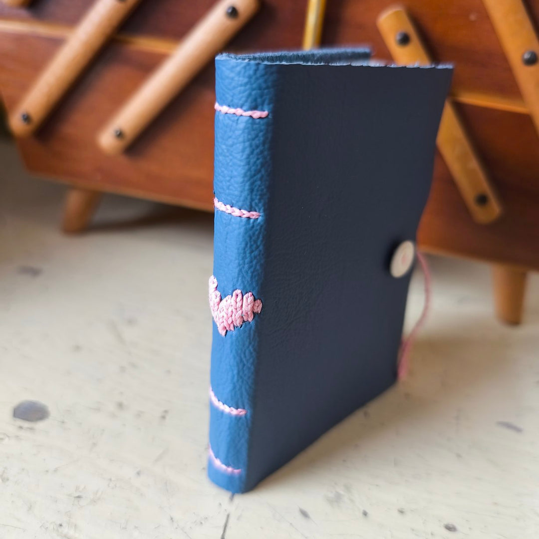 Kate Bowles Mini Darned Heart Leather Notebook