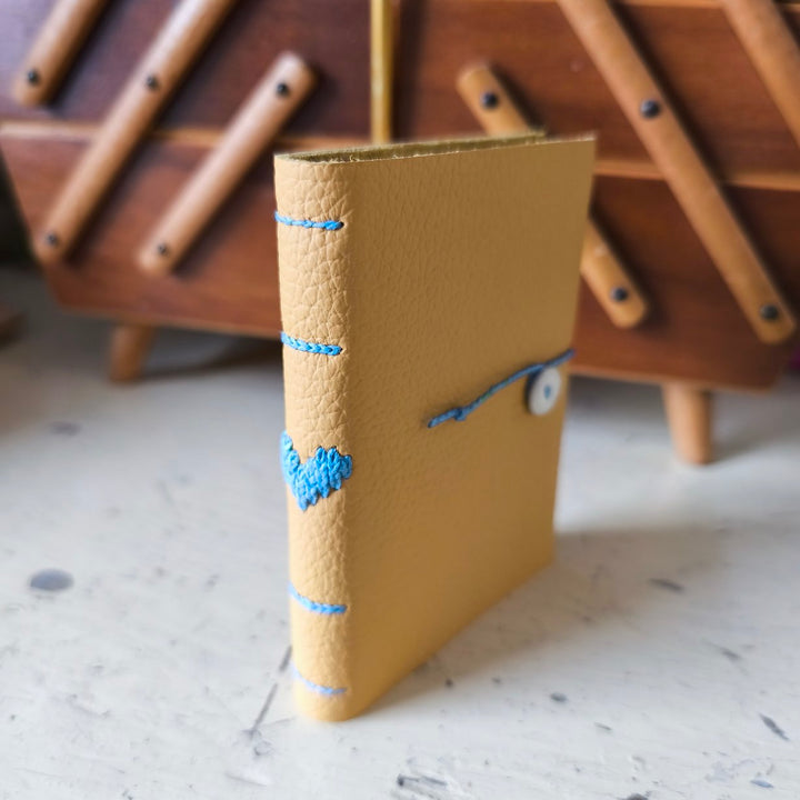 Kate Bowles Mini Darned Heart Leather Notebook