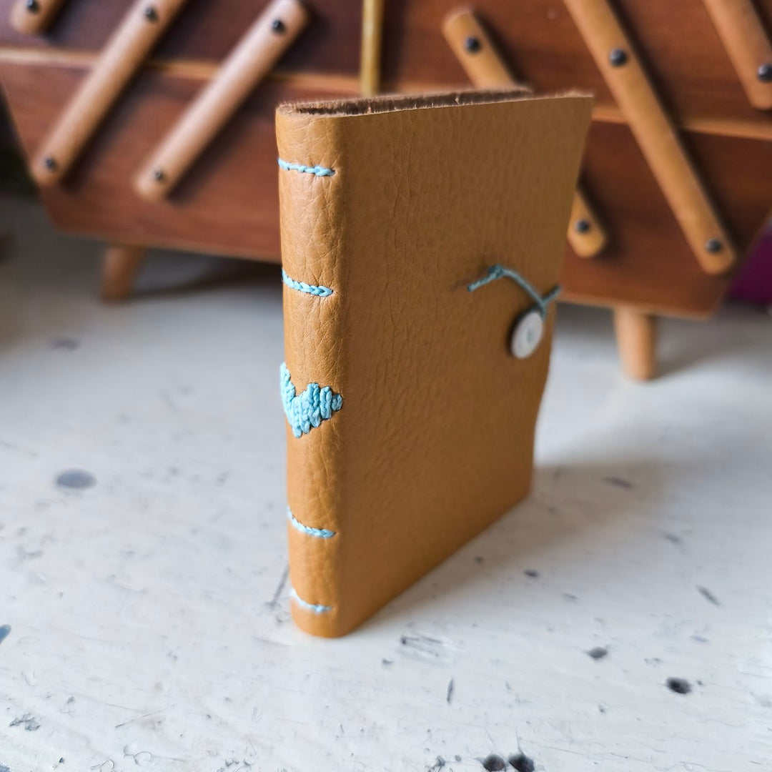 Kate Bowles Mini Darned Heart Leather Notebook