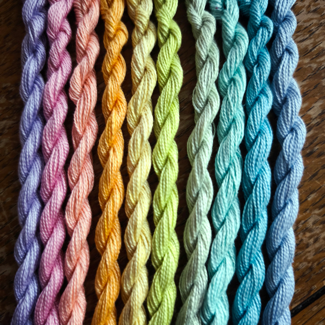 Paint Box Threads - 10 Pack of Hand Dyed Cotton Threads Perle 8