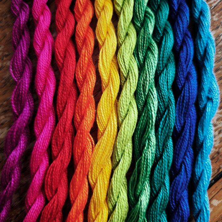 Paint Box Threads - 10 Pack of Hand Dyed Cotton Threads Perle 8
