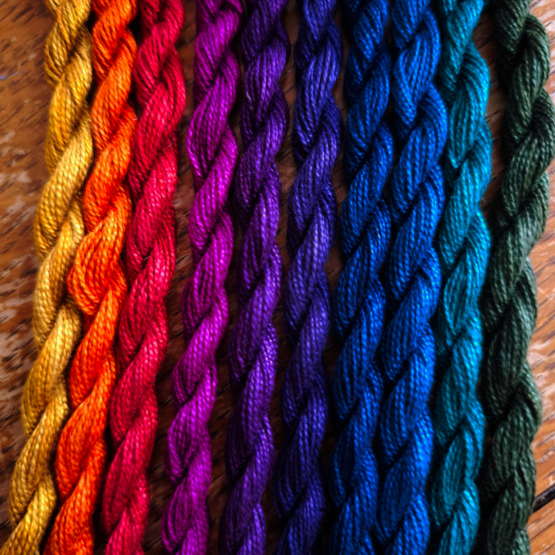 Paint Box Threads - 10 Pack of Hand Dyed Cotton Threads Perle 8