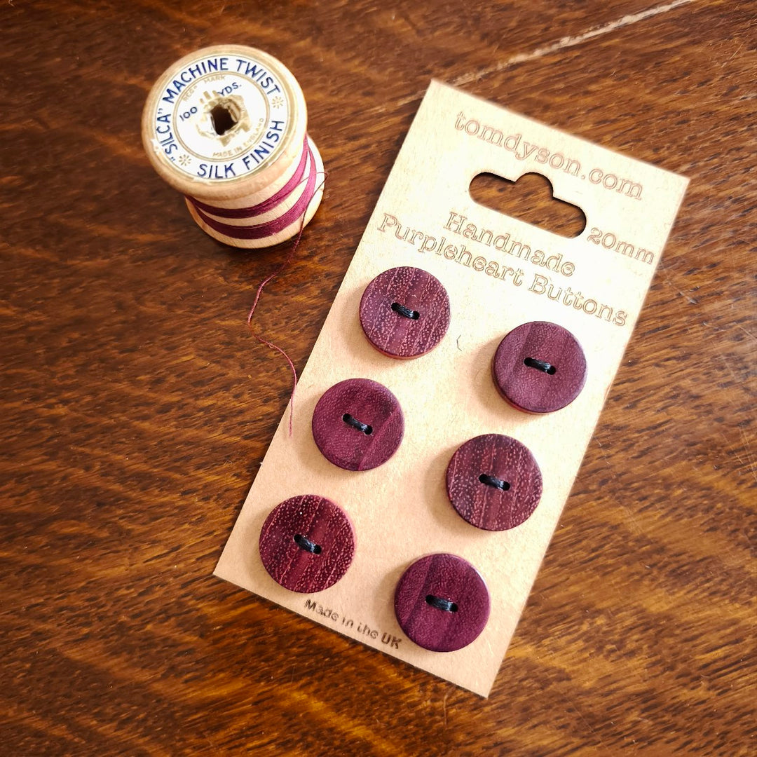 Handmade Wooden Buttons 20mm - Set 6