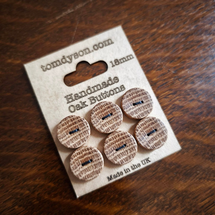 Handmade Wooden Buttons 18mm - Set 6