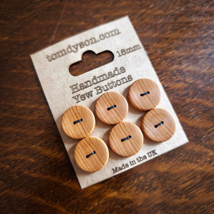 Handmade Wooden Buttons 18mm - Set 6