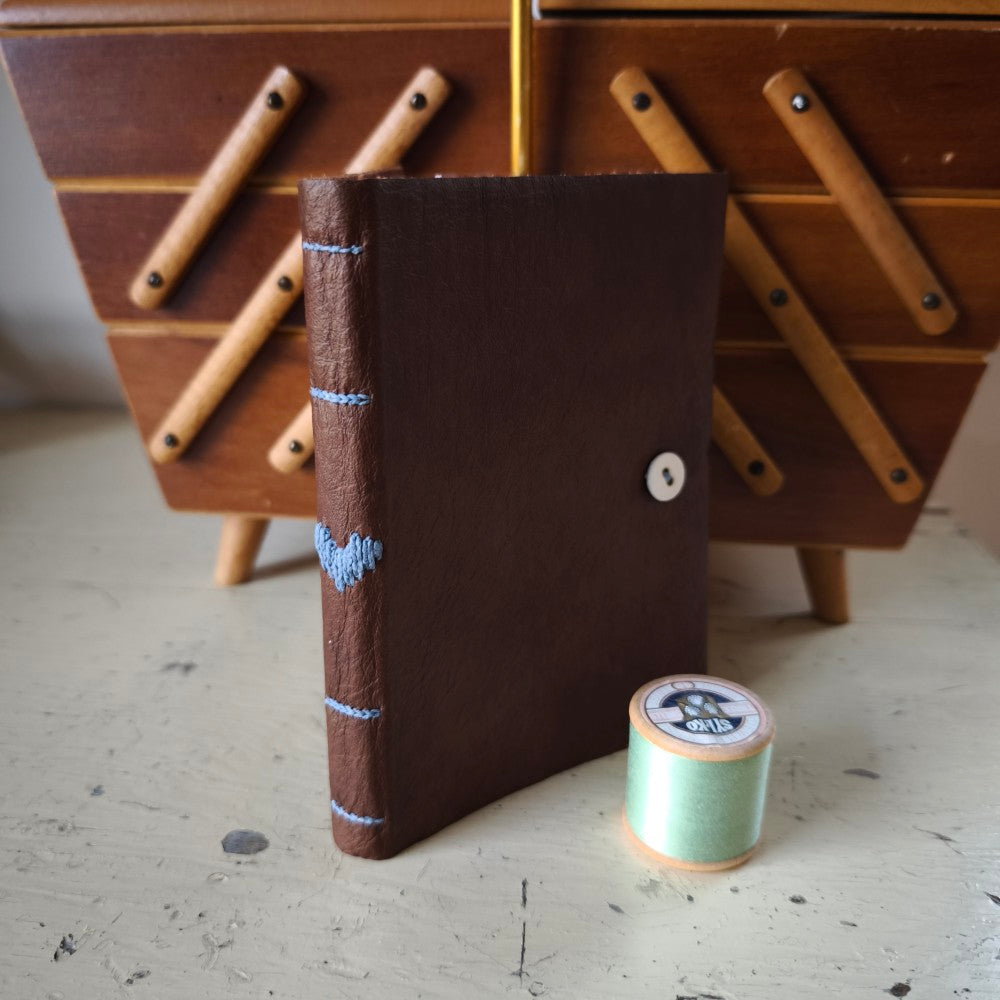 Kate Bowles Darned Heart Leather Notebook - medium A6