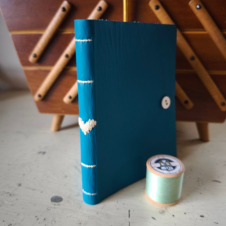 Kate Bowles Darned Heart Leather Notebook - medium A6