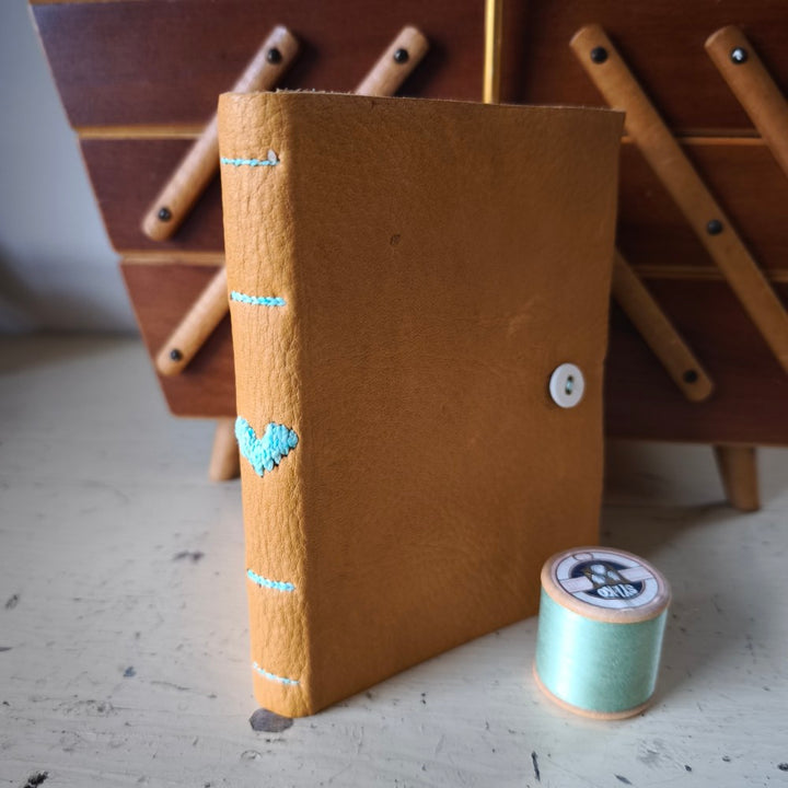 Kate Bowles Darned Heart Leather Notebook - medium A6