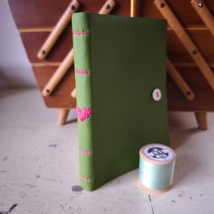 Kate Bowles Darned Heart Leather Notebook - medium A6