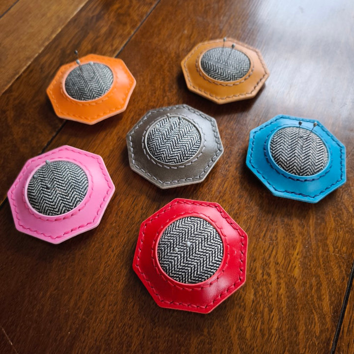 Leather pumice filled pincushion