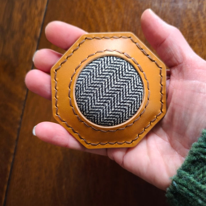 Leather pumice filled pincushion