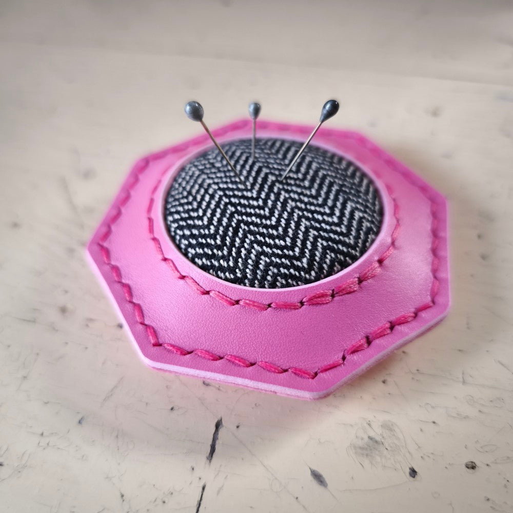 Leather pumice filled pincushion