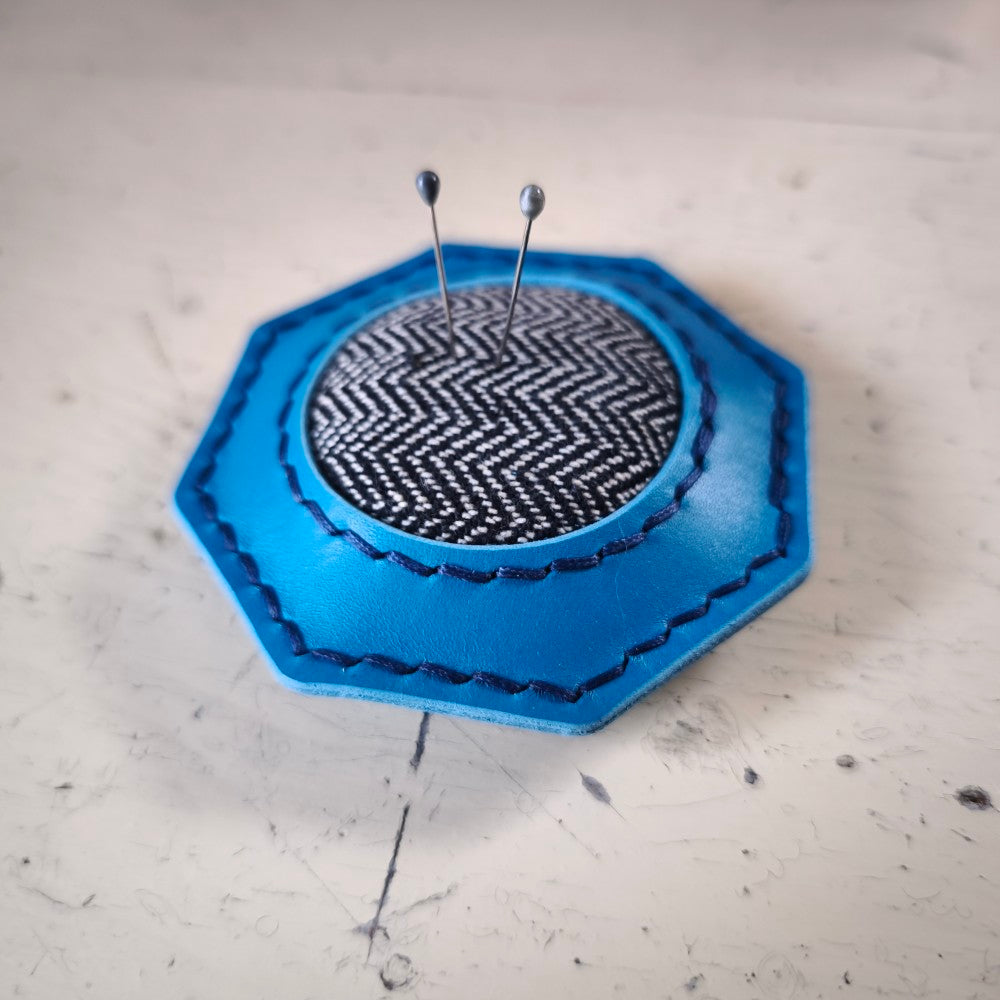 Leather pumice filled pincushion