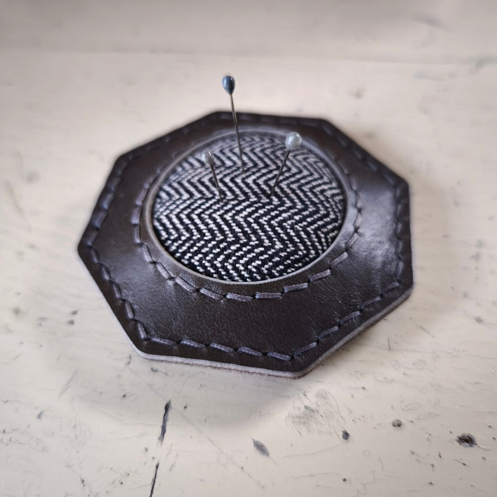 Leather pumice filled pincushion