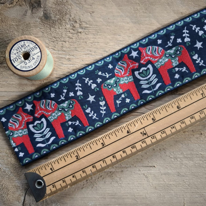 Kafka Dala Horse Ribbon 60mm wide - per 50cm length