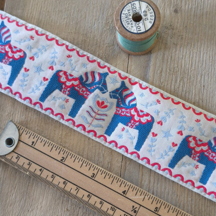 Kafka Dala Horse Ribbon 60mm wide - per 50cm length